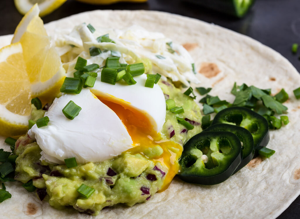 Poached egg guacamole jalapeno