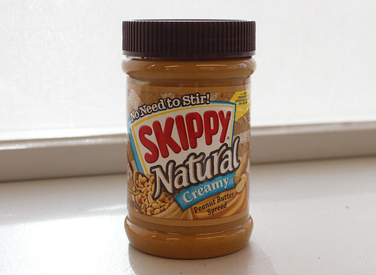 skippy natural peanut butter jar