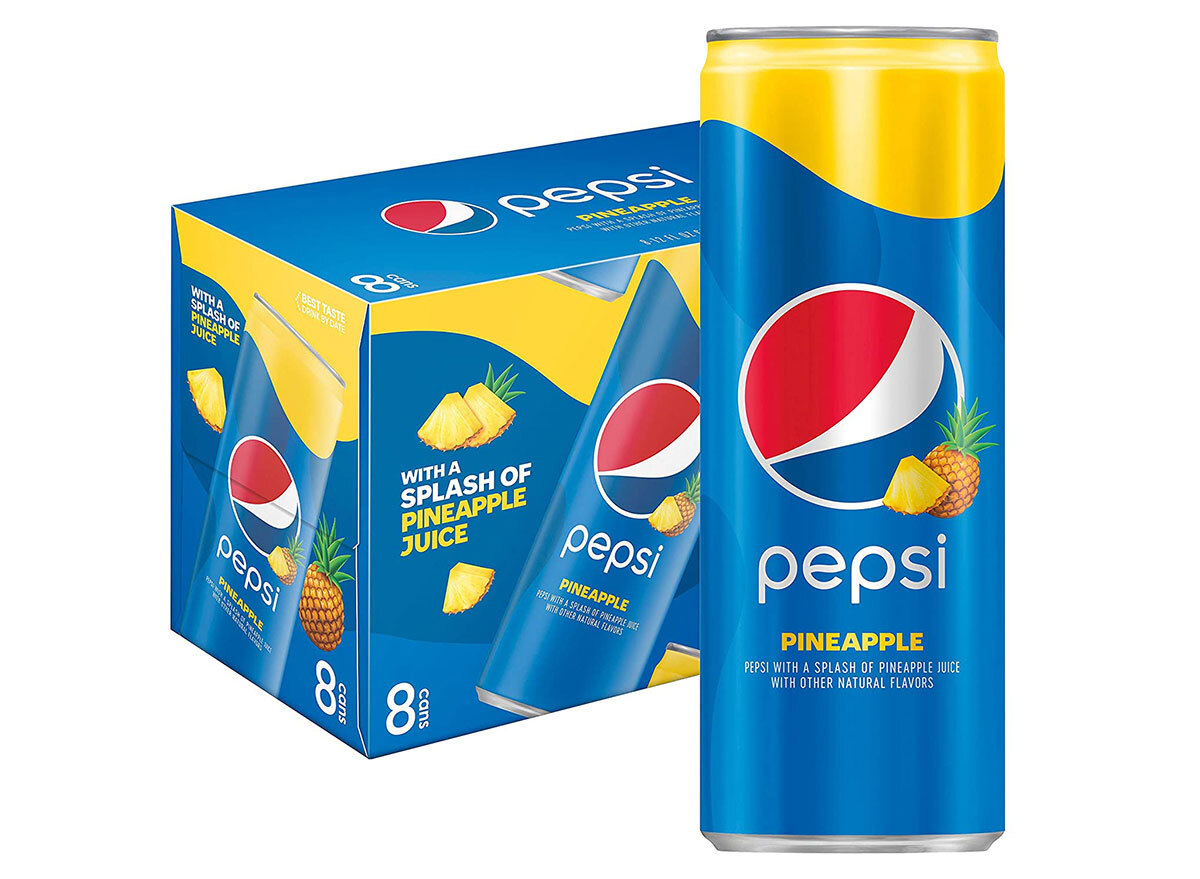 box of pineapple pepsi cans