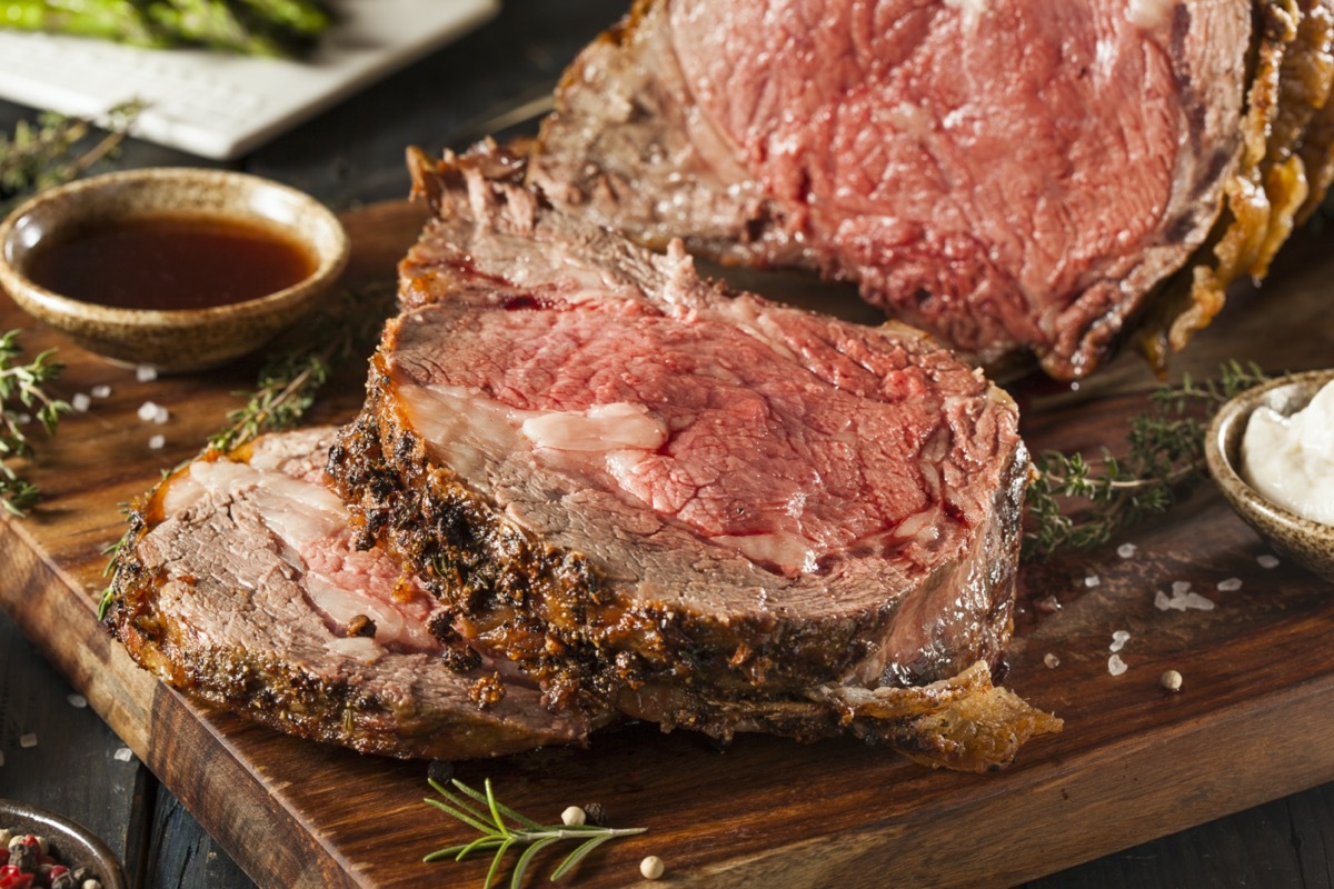 sliced prime rib