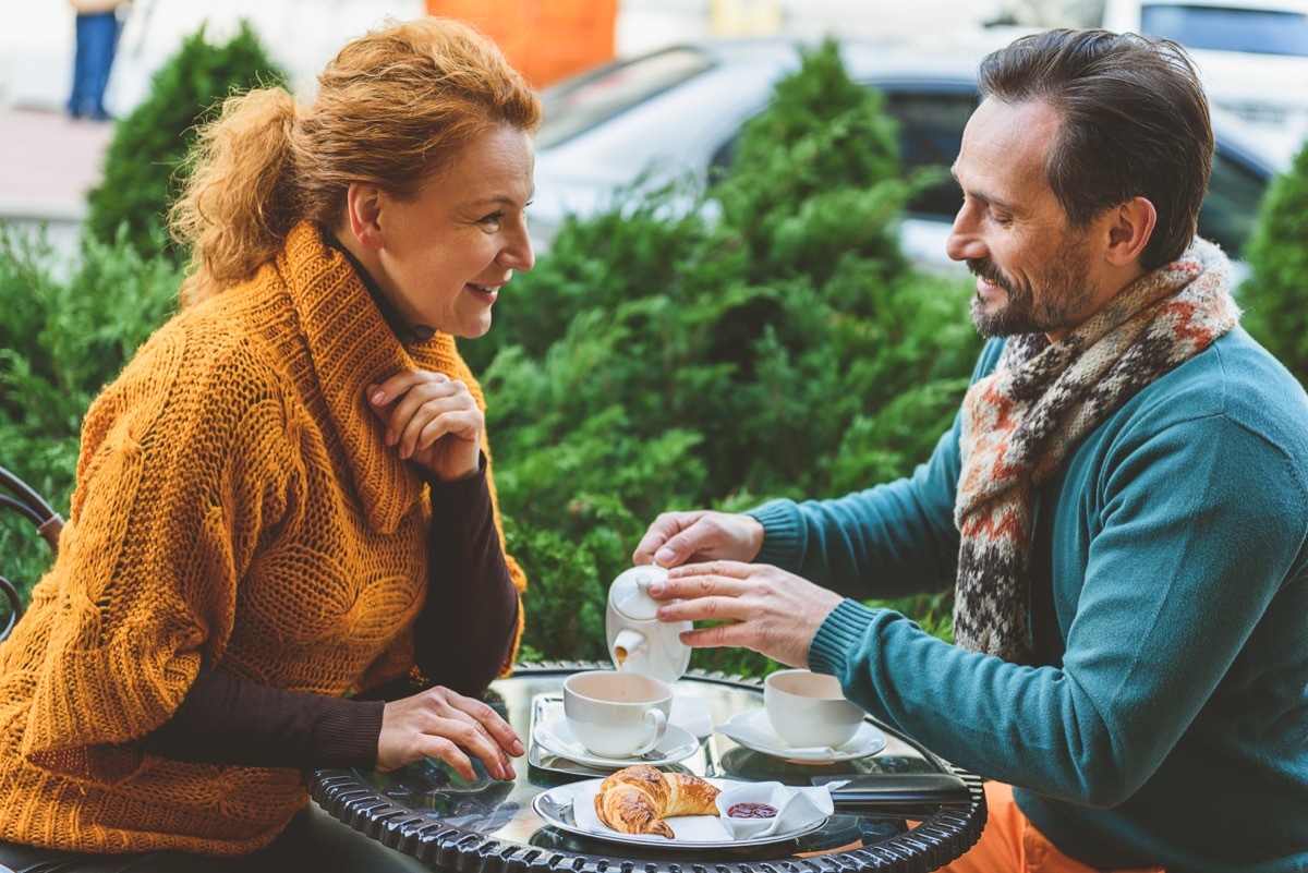 Middle aged couple on date