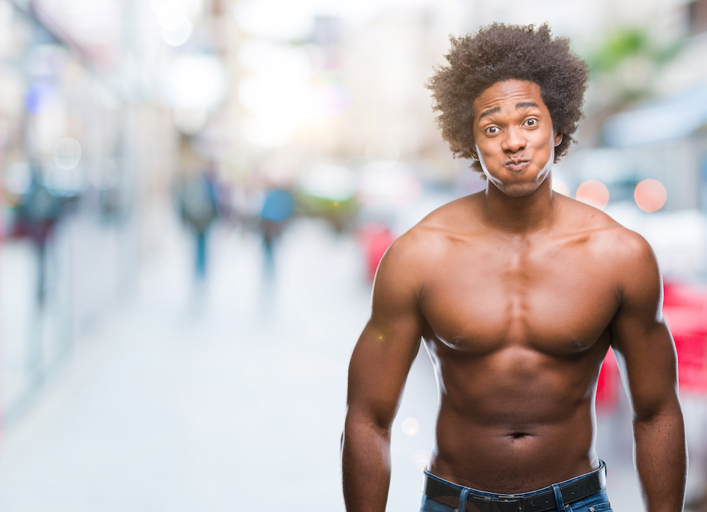 Shirtless Man Puffing Chest {Body Language}