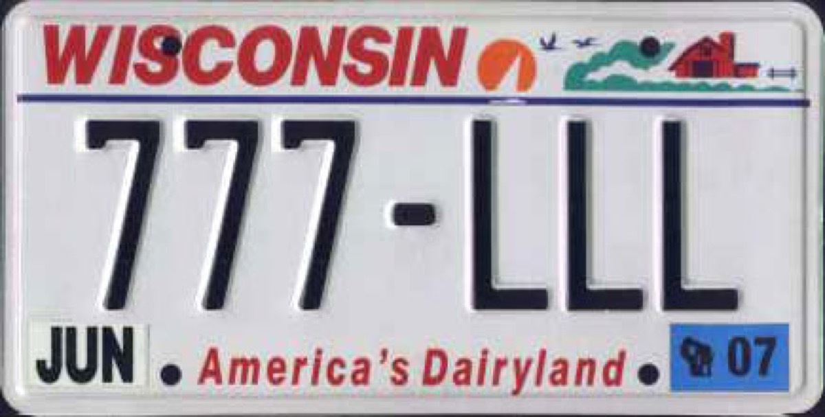 wisconsin license plate