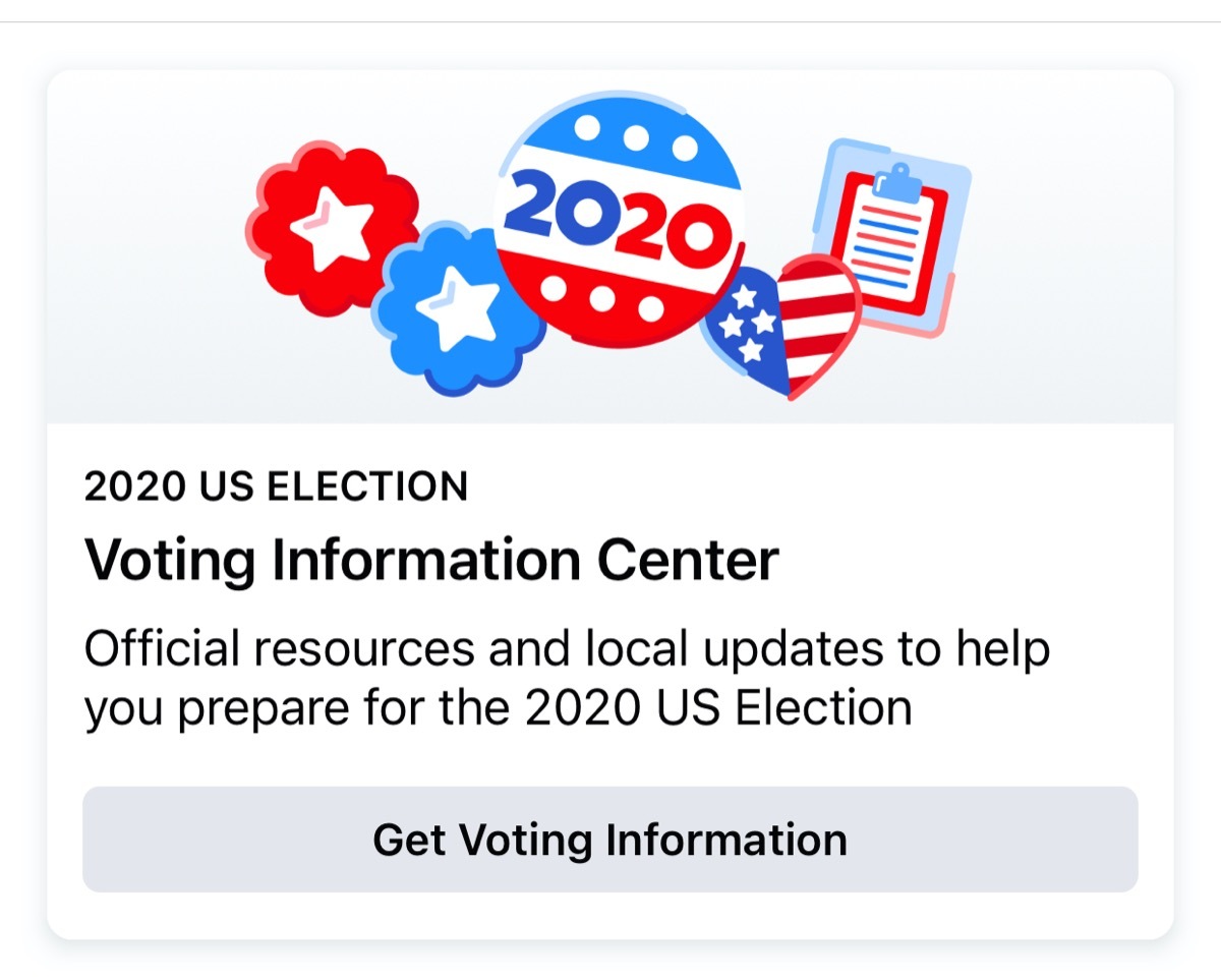 voting information center page on Facebook