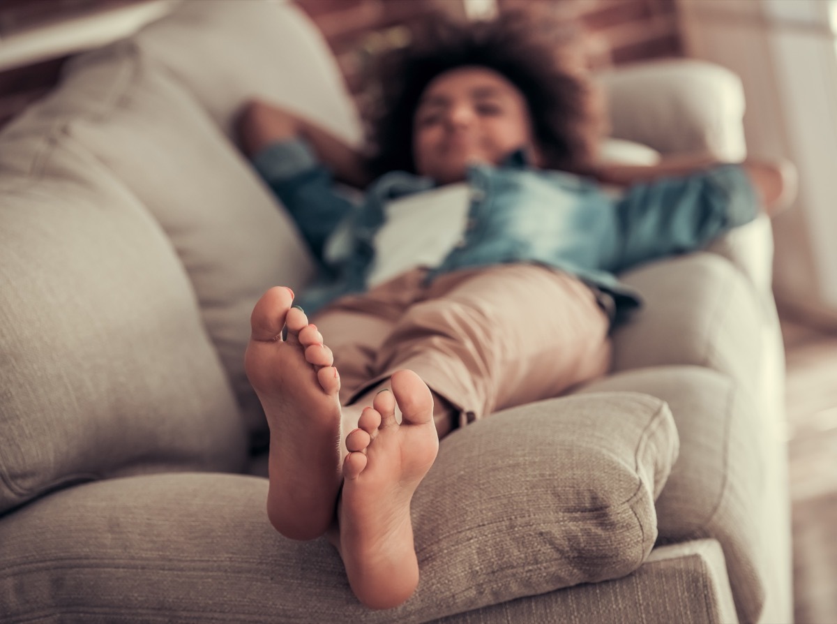 girl napping on the couch