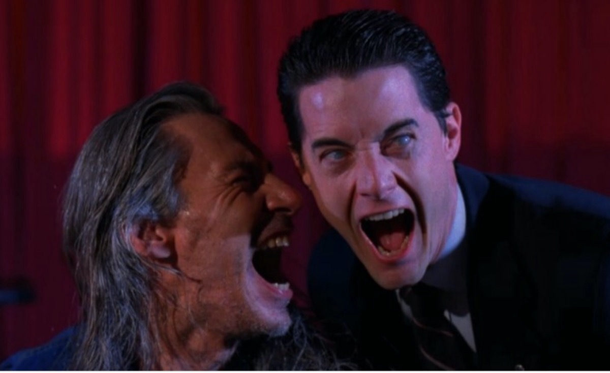 Frank Silva and Kyle MacLachlan in Twin Peaks