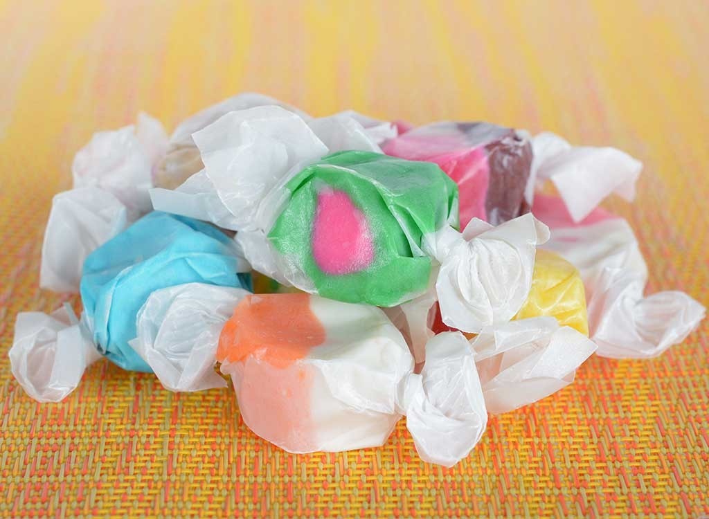 individually wrapped salt water taffy candies