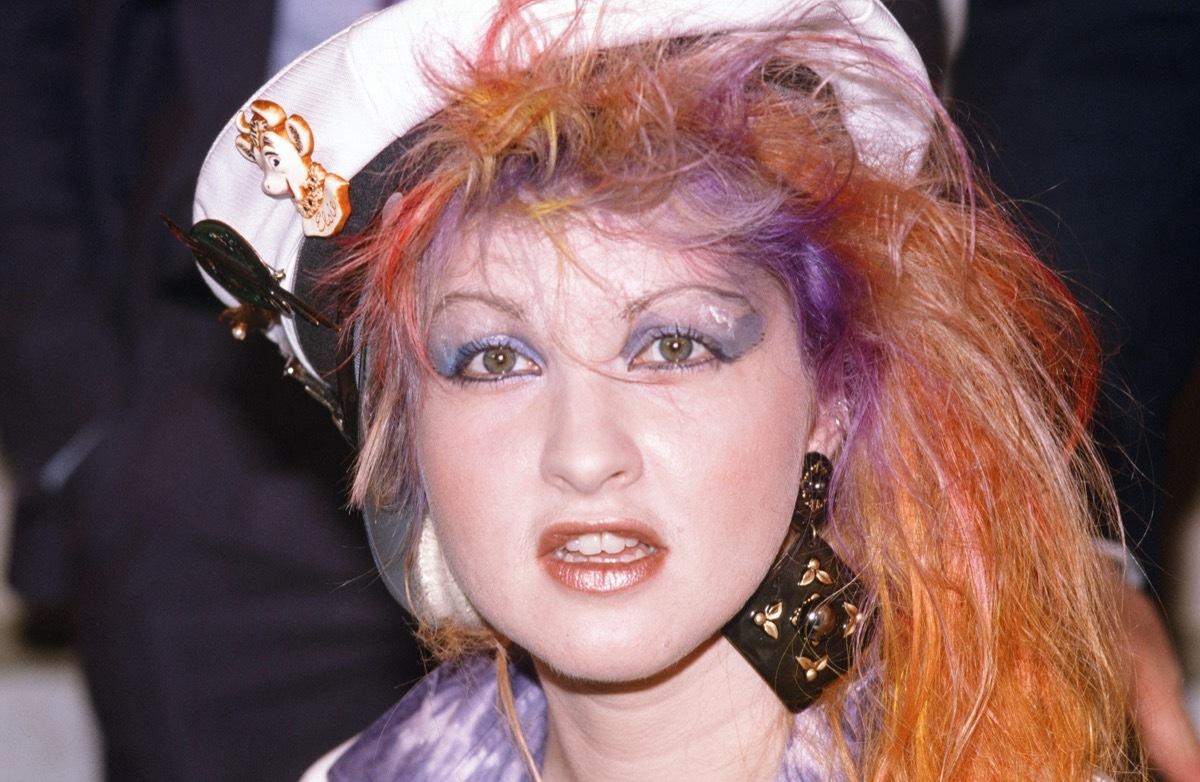 cyndi lauper in a captain's hat