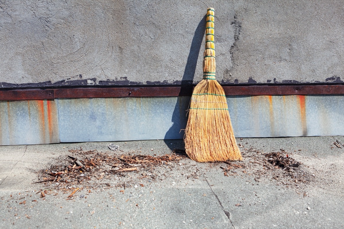 Broom and Pile of Debris