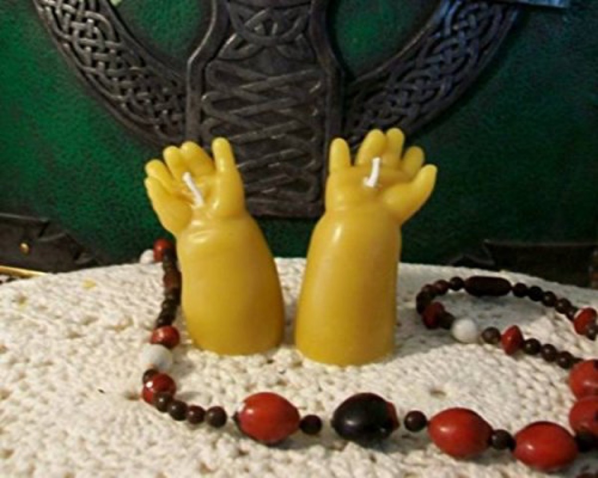 baby hands candles