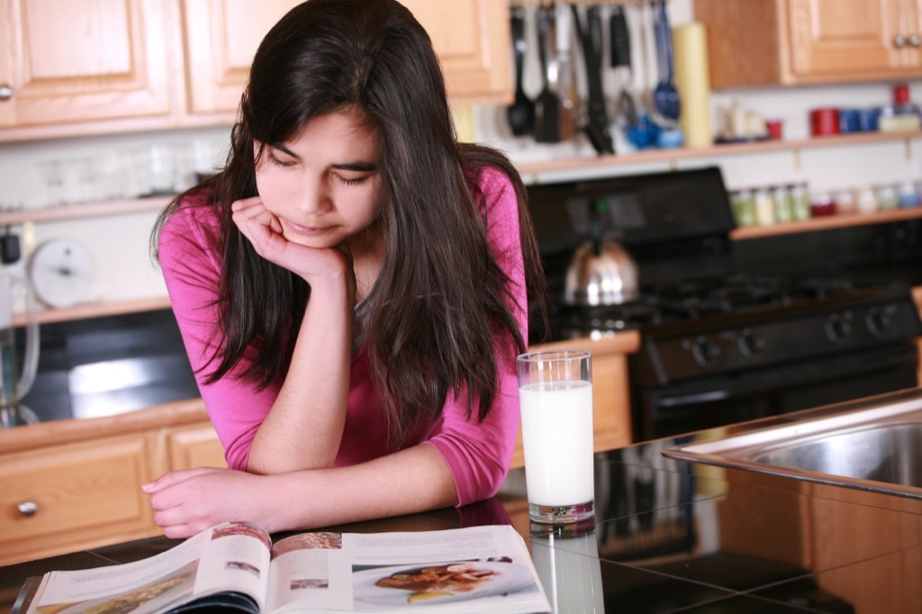 teen in kitchen