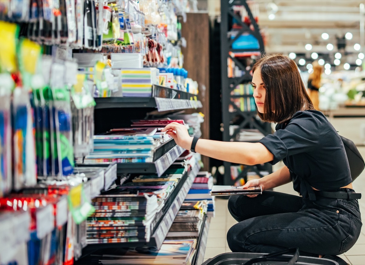 woman shopping at arts and craft store