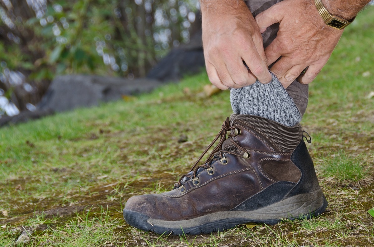 Protecting Against Ticks by Tucking Pants into Socks