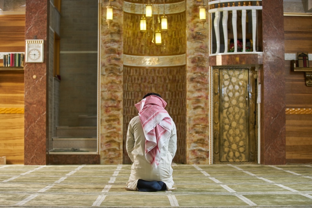 Man Praying Inside a Mosque Ways Ramadan is celebrated