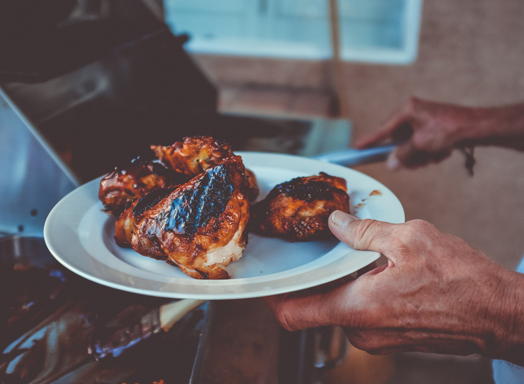 Grilled chicken thighs