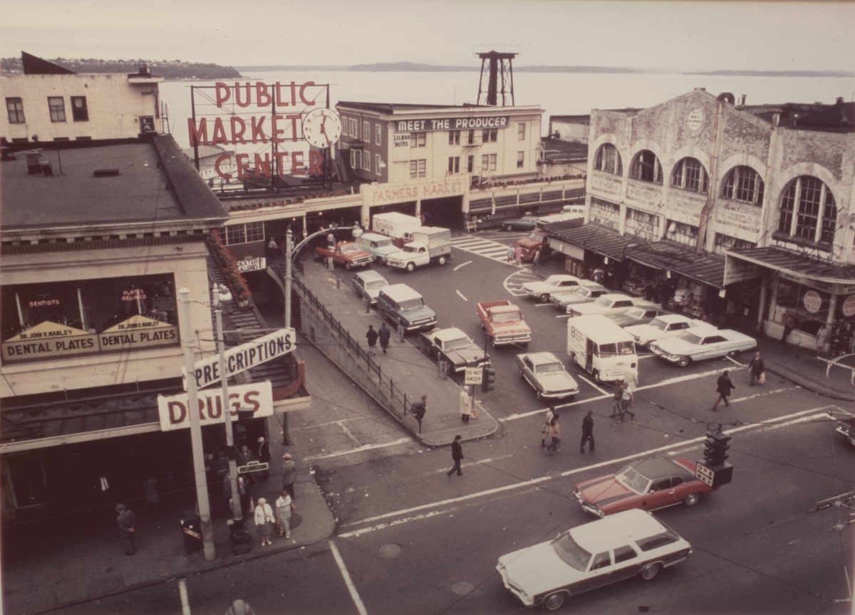 pike place market in seattle in 1972