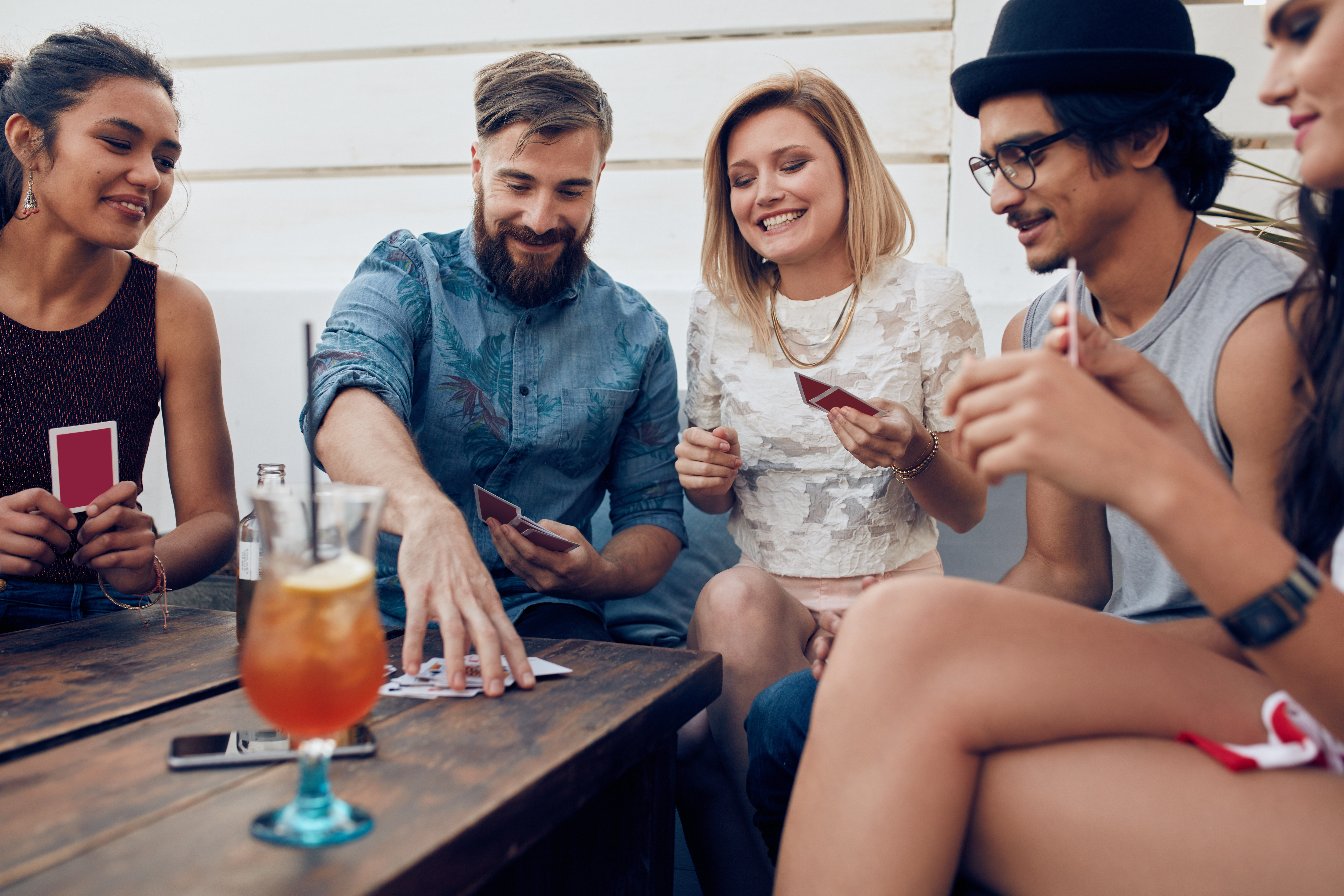 best friends playing a drinking game