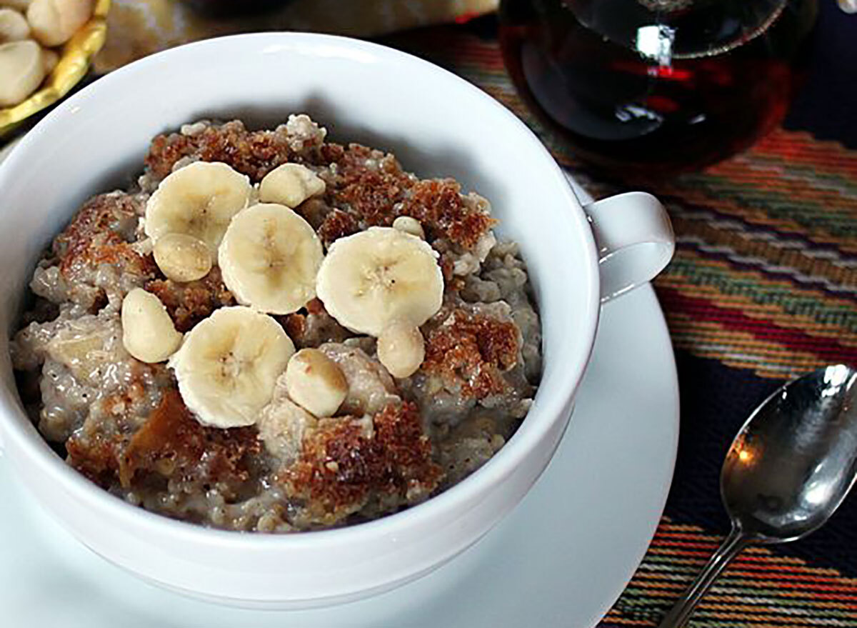 bowl of banana coconut oatmeal