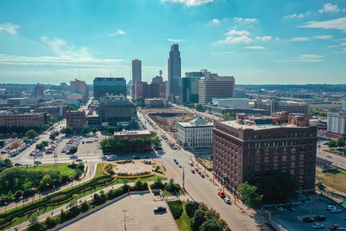 cityscape photos of buildings and streets in Omaha, Nebraska