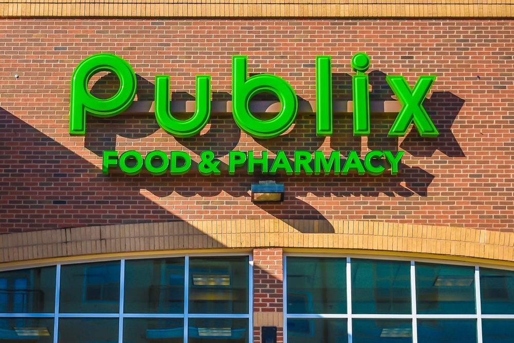 A close up of signage at a Publix grocery store