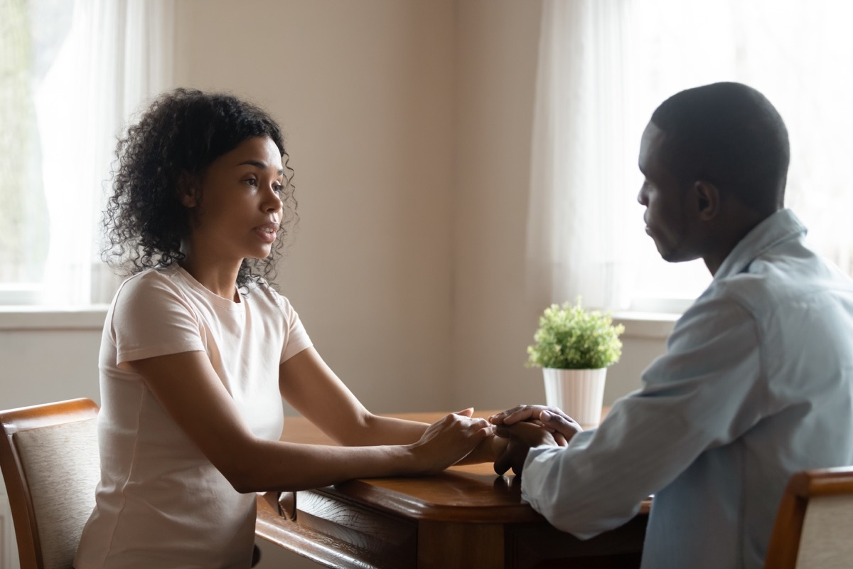 Couple having a serious conversation