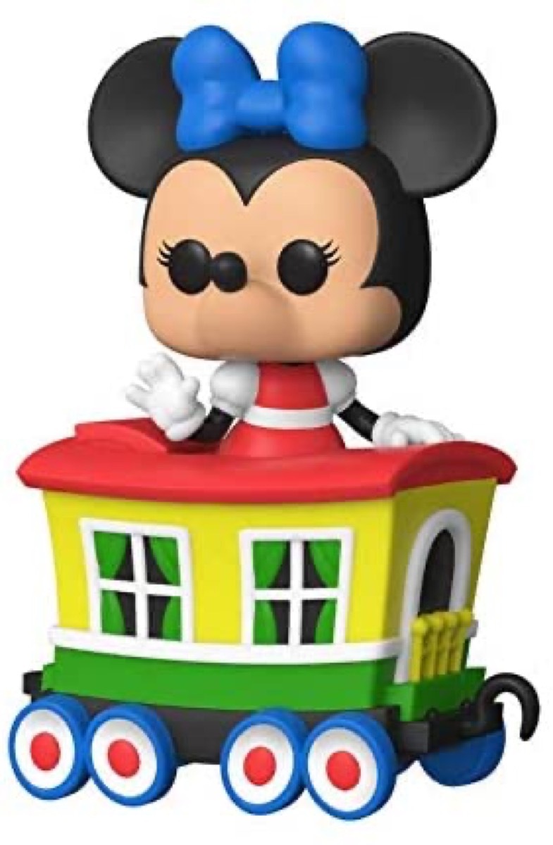 funko pop minnie mouse figure on train