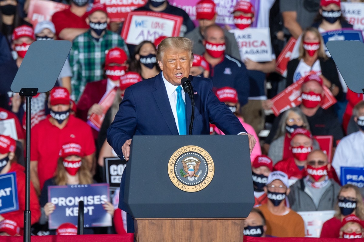 President Donald Trump at rally