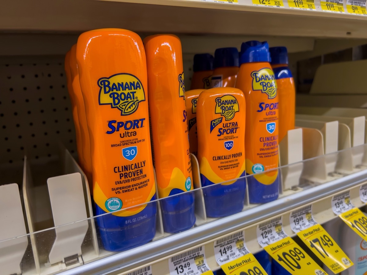 Multiple Bottles of Banana Boat Sunscreen