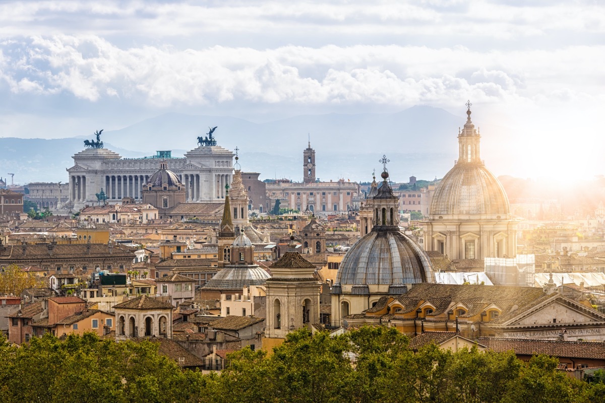 Rome skyline in the sunlight