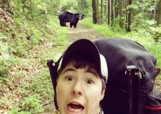 Man with Bear Selfies