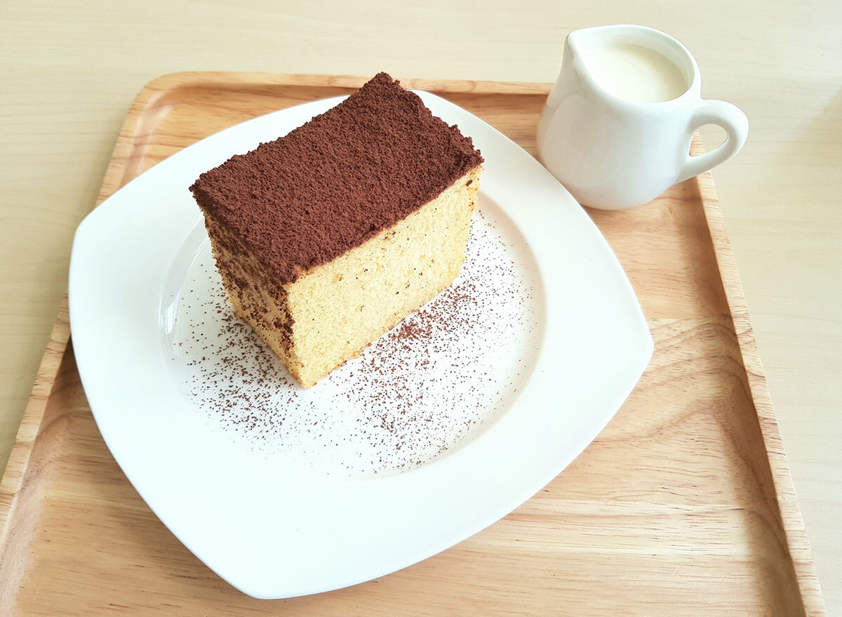 hot milk cake on a plate