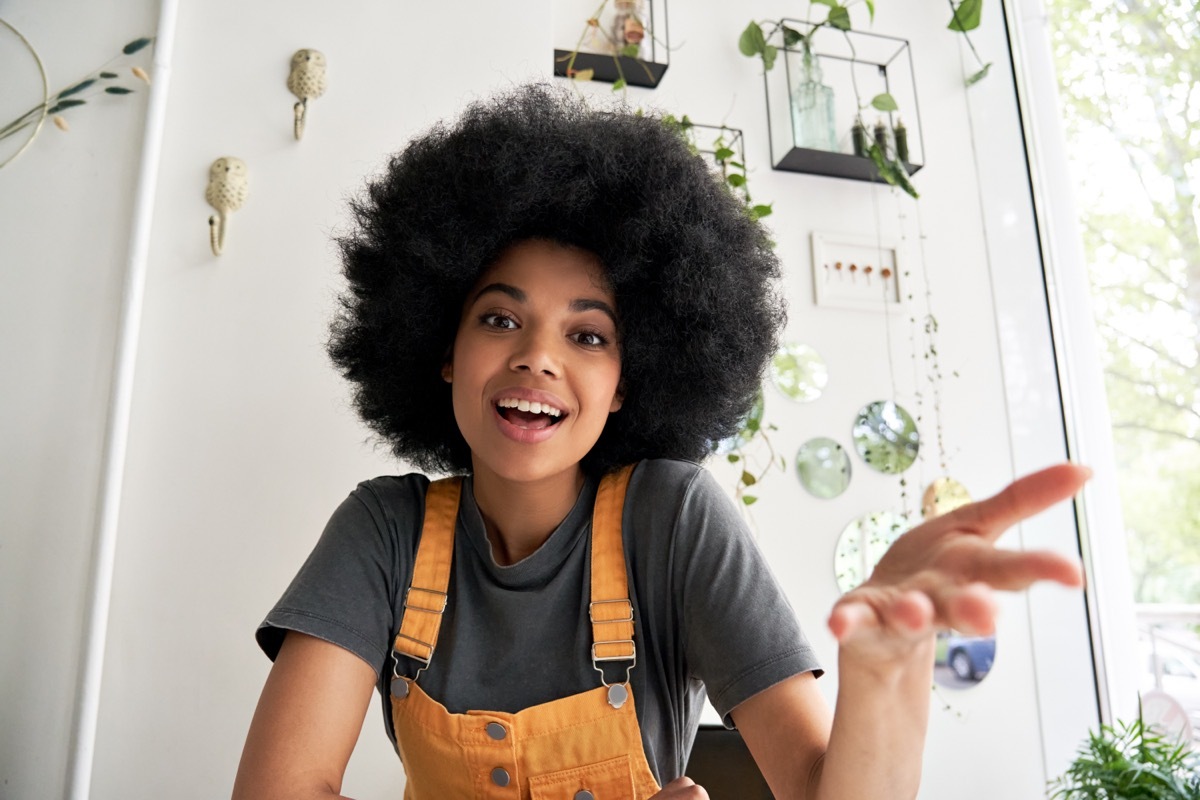 Young Black Woman Talking