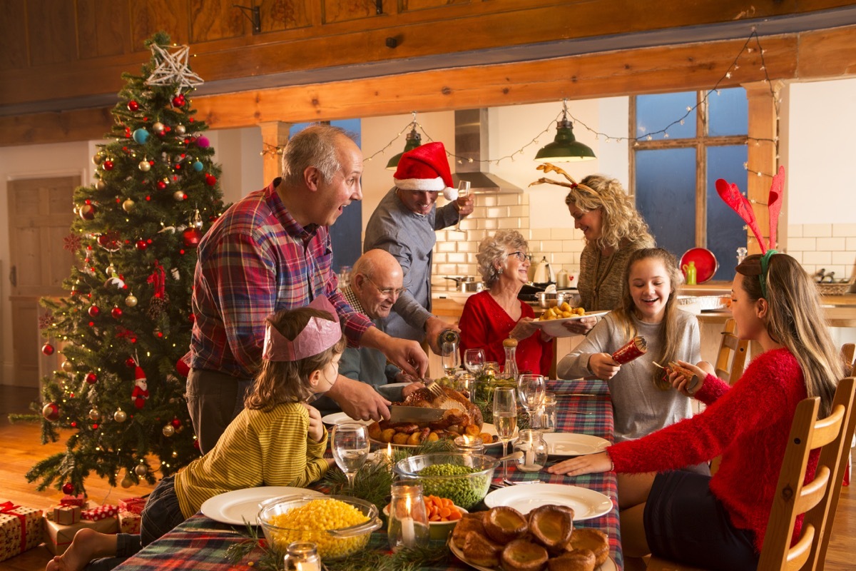 large family at christmas