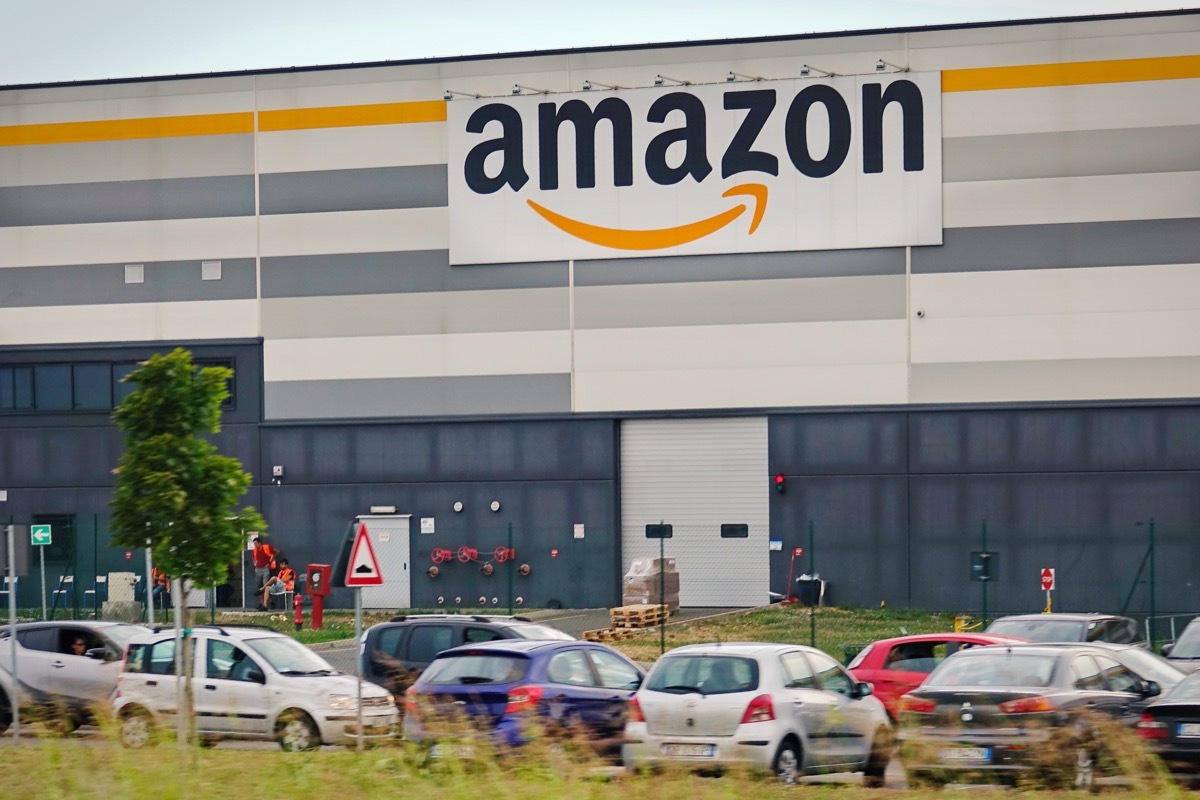 Castel San Giovanni, Italy - July 24, 2017: External facade Amazon distribution center of Castel San Giovanni