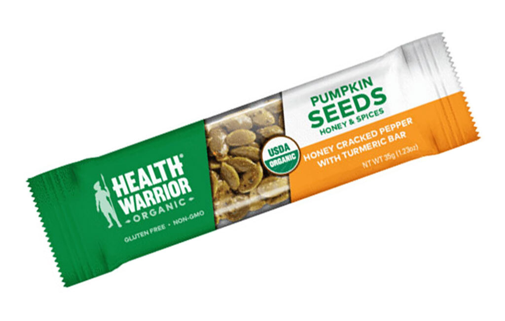 Health Warrior Organic Honey Cracked Pepper with Turmeric Pumpkin Seed Bar