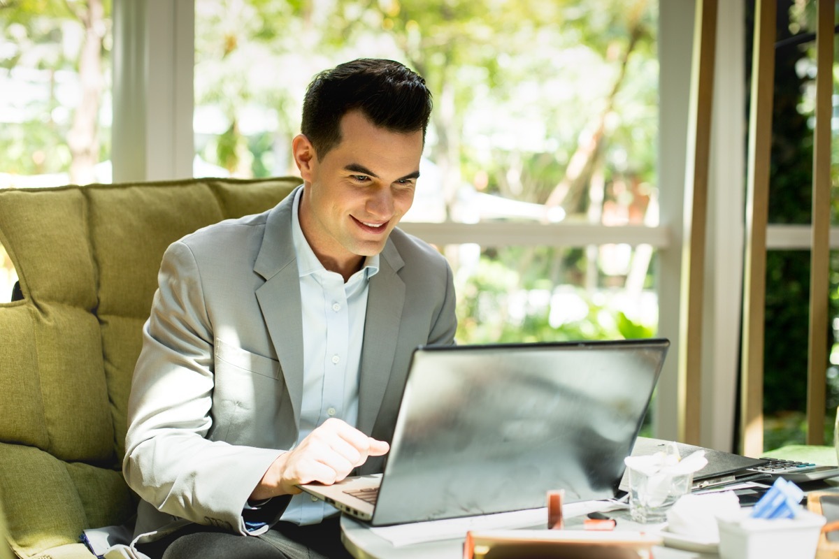 Man on a video call