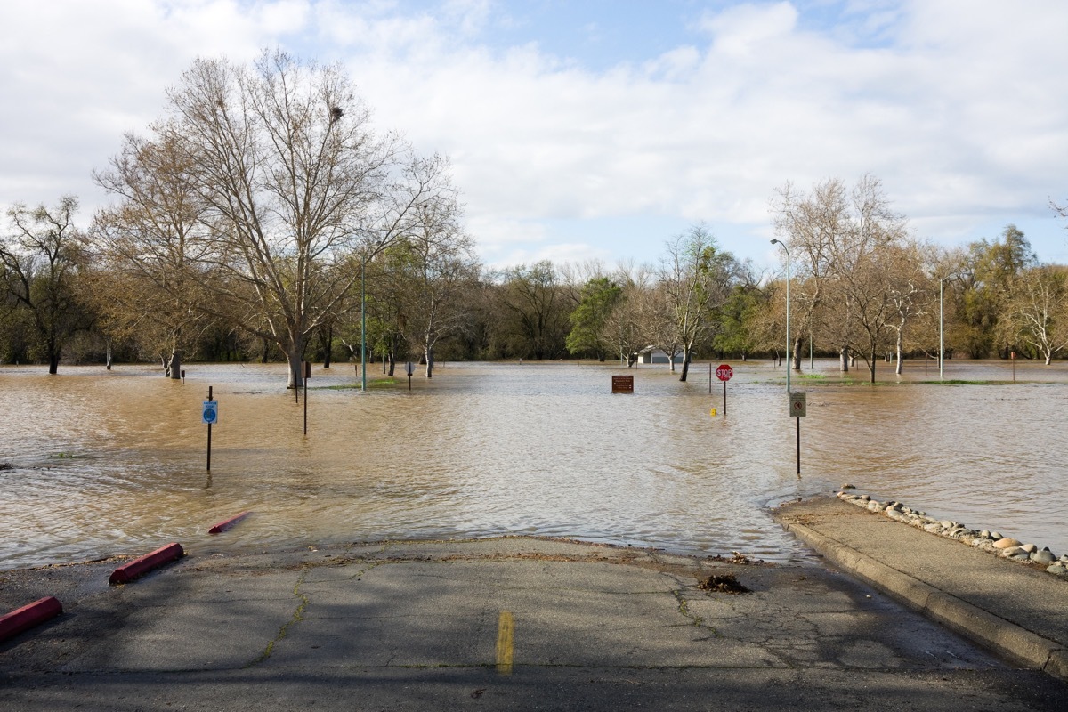 Flooded park in Sacramento California