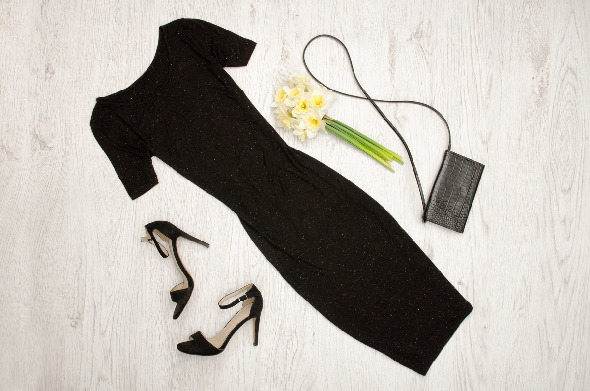 black dress styled