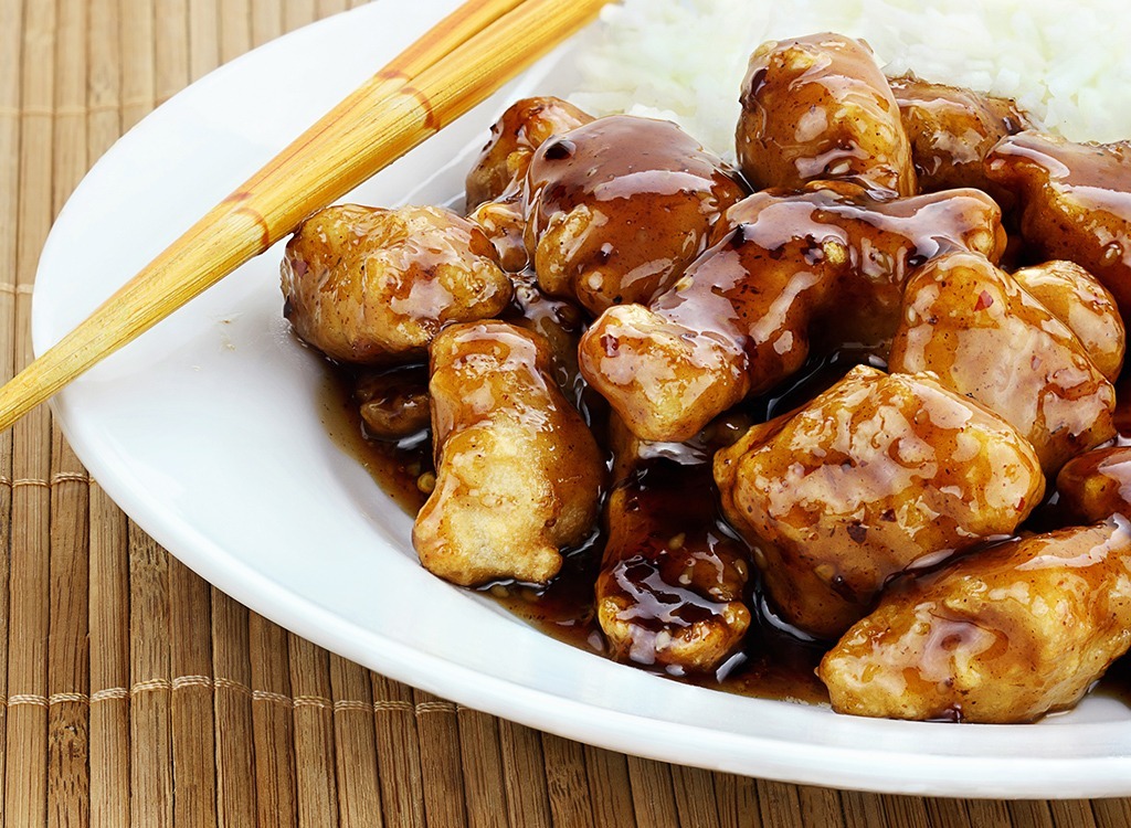 general tsos chicken on white chicken