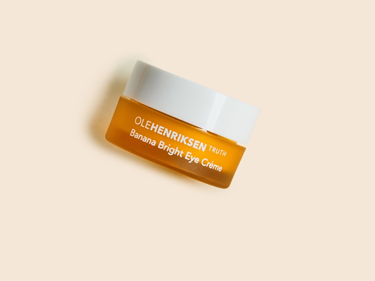 Ole Henriksen eye cream on yellow background