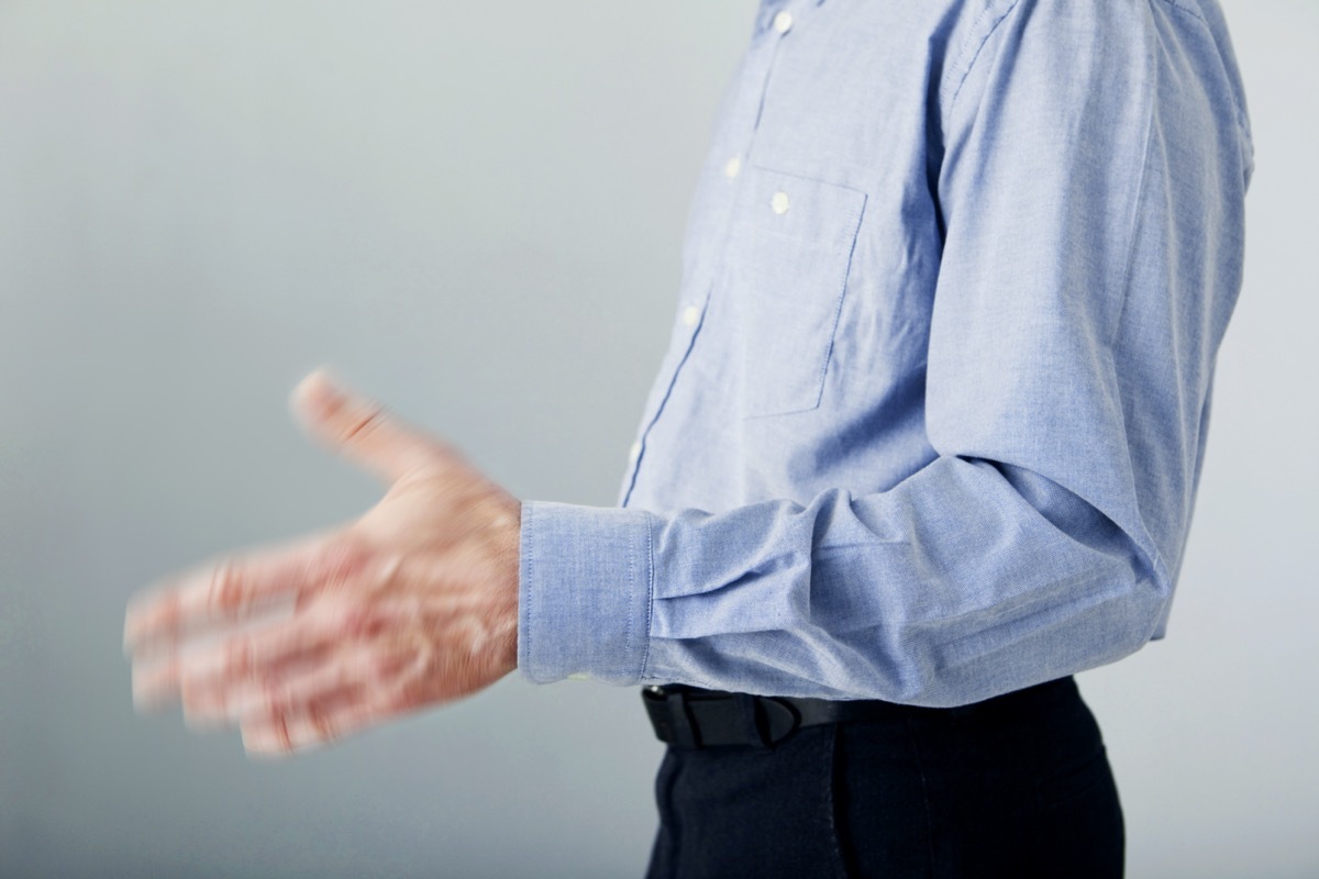 Man's hand with tremor