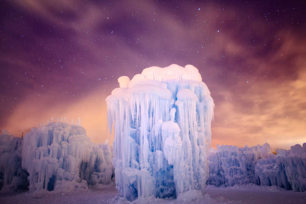 Midway Ice Castles Utah White Christmas in America