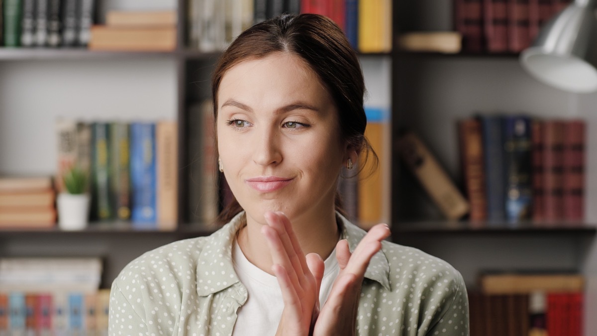 Woman Clapping Sarcastically