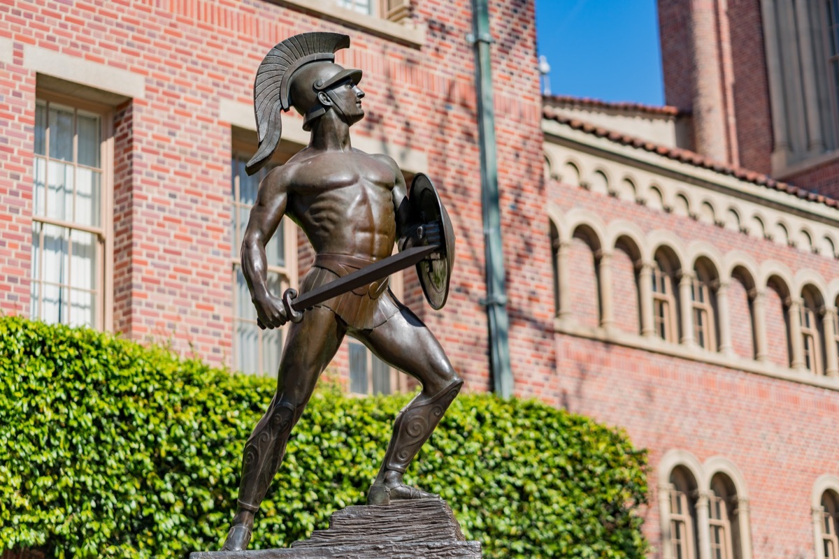 tommy trojan usc california statue famous state statues