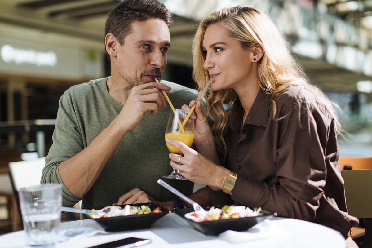 Man and Woman Making Close Eye Contact