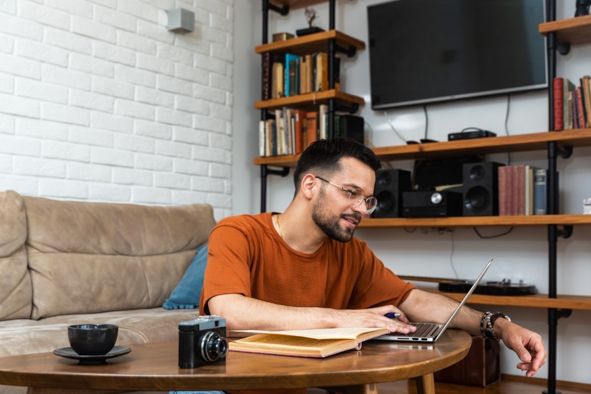 Man Relaxing in Living Room