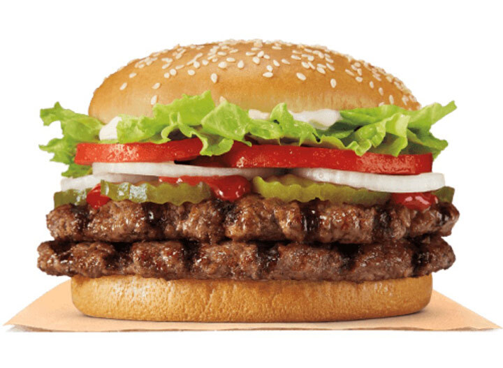 Burger king double whopper sandwich