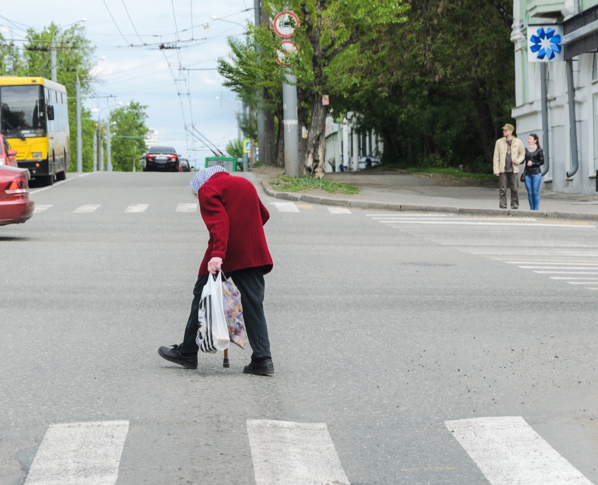 Woman with a hunched back