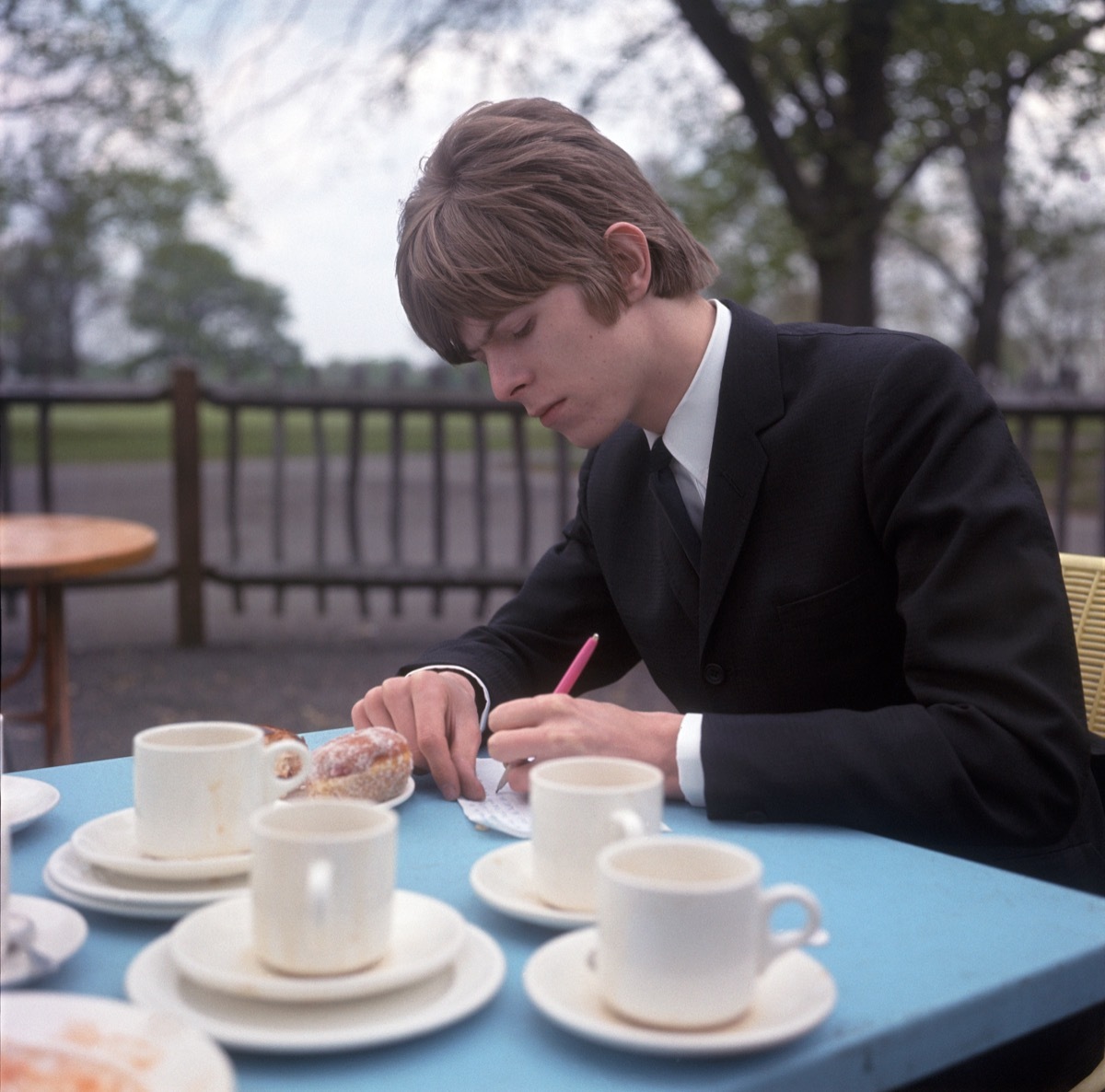 David Bowie writing lyrics in 1966