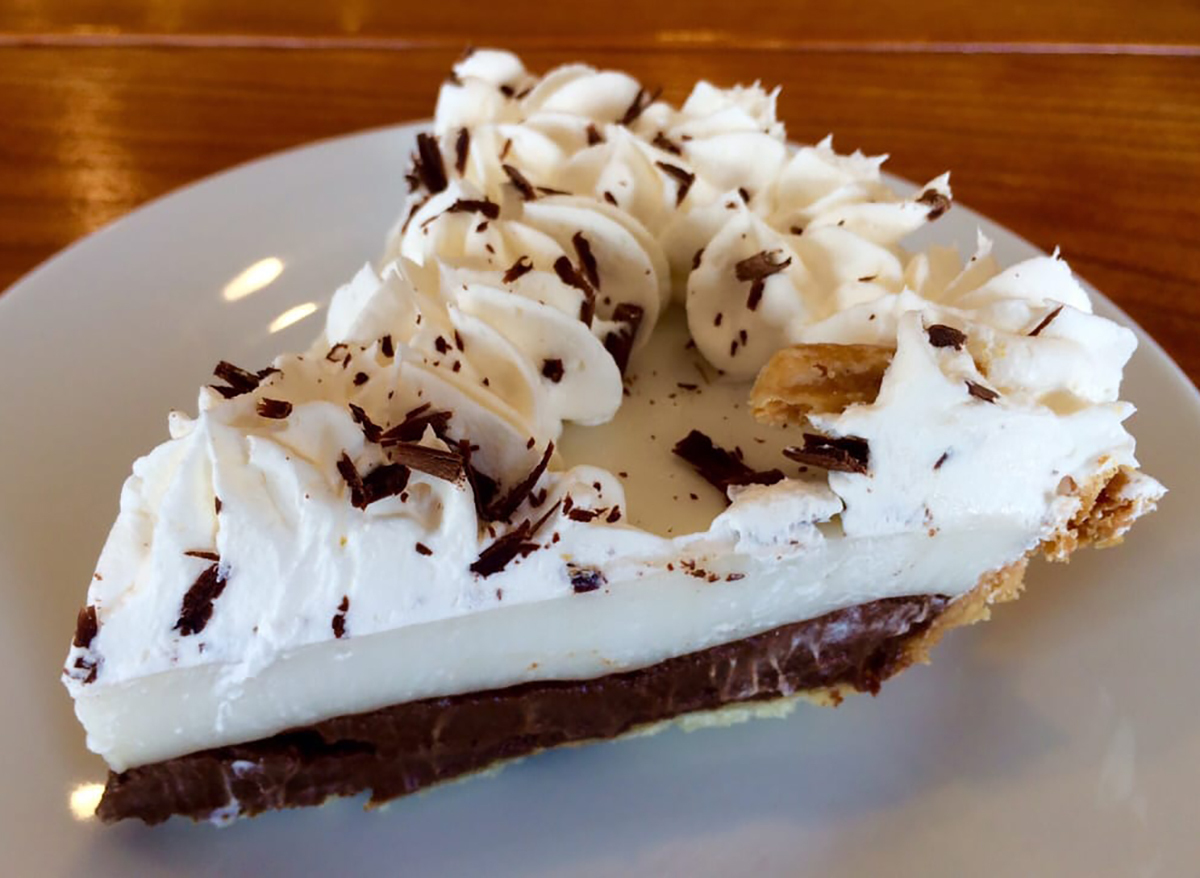 chocolate haupia pie slice